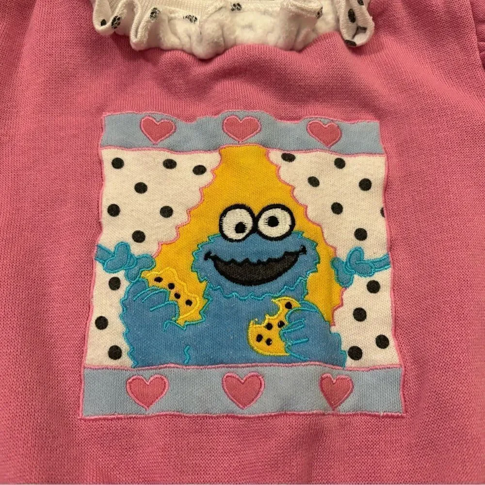Sesame Street Babies Cookie Monster Vintage Crewneck Sweatshirt